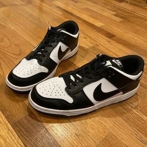 Size 10 - Nike Dunk Low Black White Used - DD1391-100